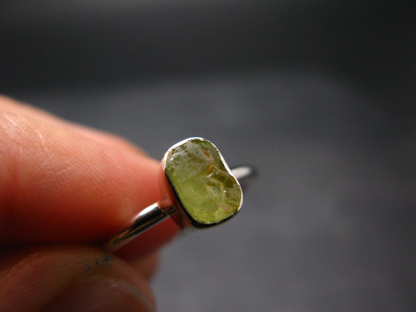 Chrysoberyl Silver Ring From Brazil - 1.95 Grams - Size 7