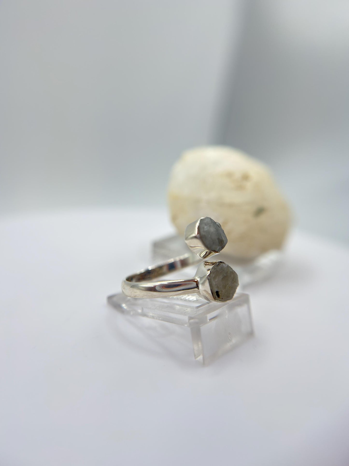 Natural Phenakite (Phenacite) Crystal Ring in Sterling Silver - Size 7