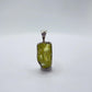 Chrysoberyl Raw Stone Pendant Green Yellow Gemstone Silver Necklace Pendant Natural Crystal Jewelry Gift