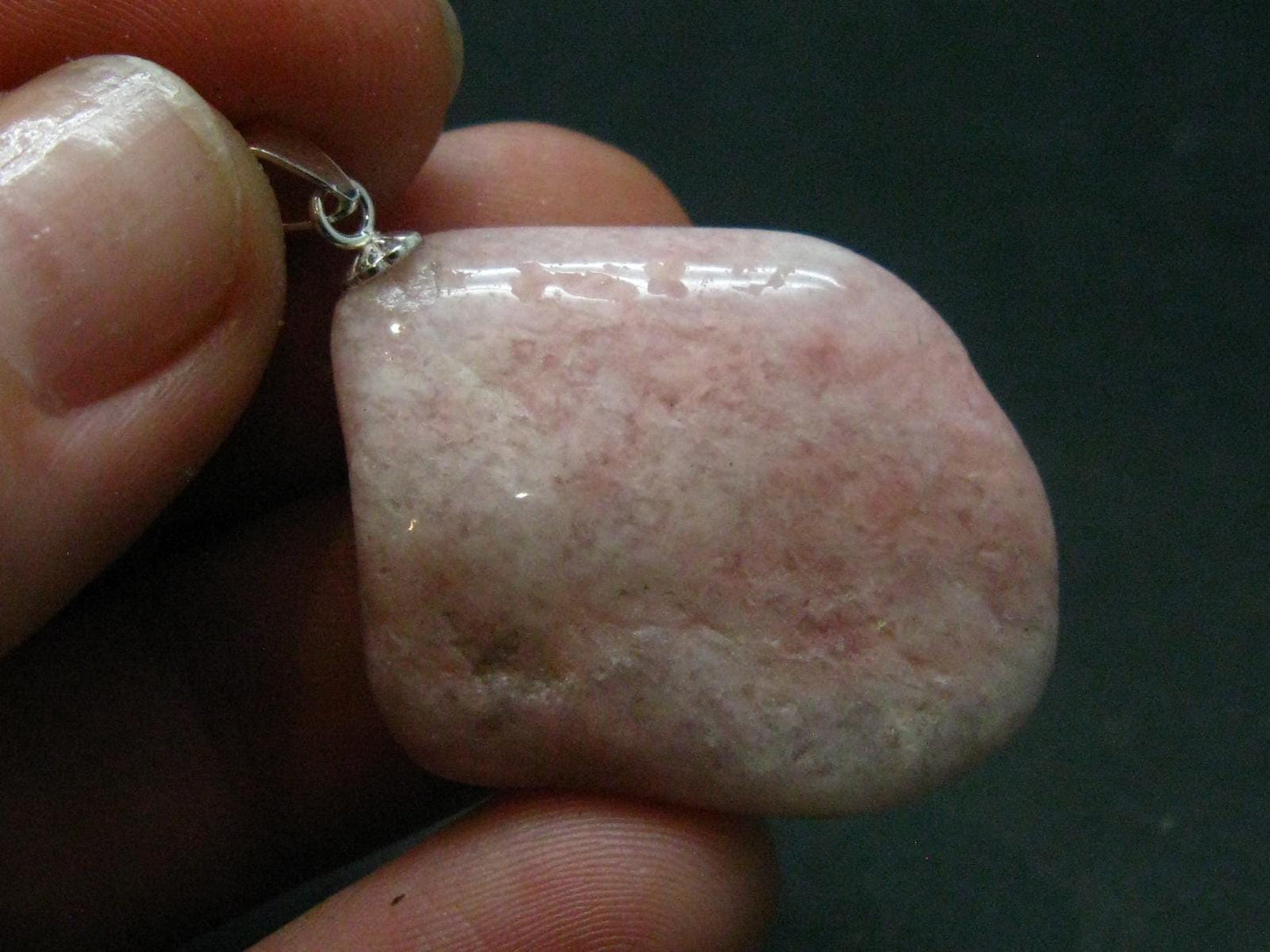 Pink Petalite Silver Pendant from Canada - 1.4" - 5.30 Grams