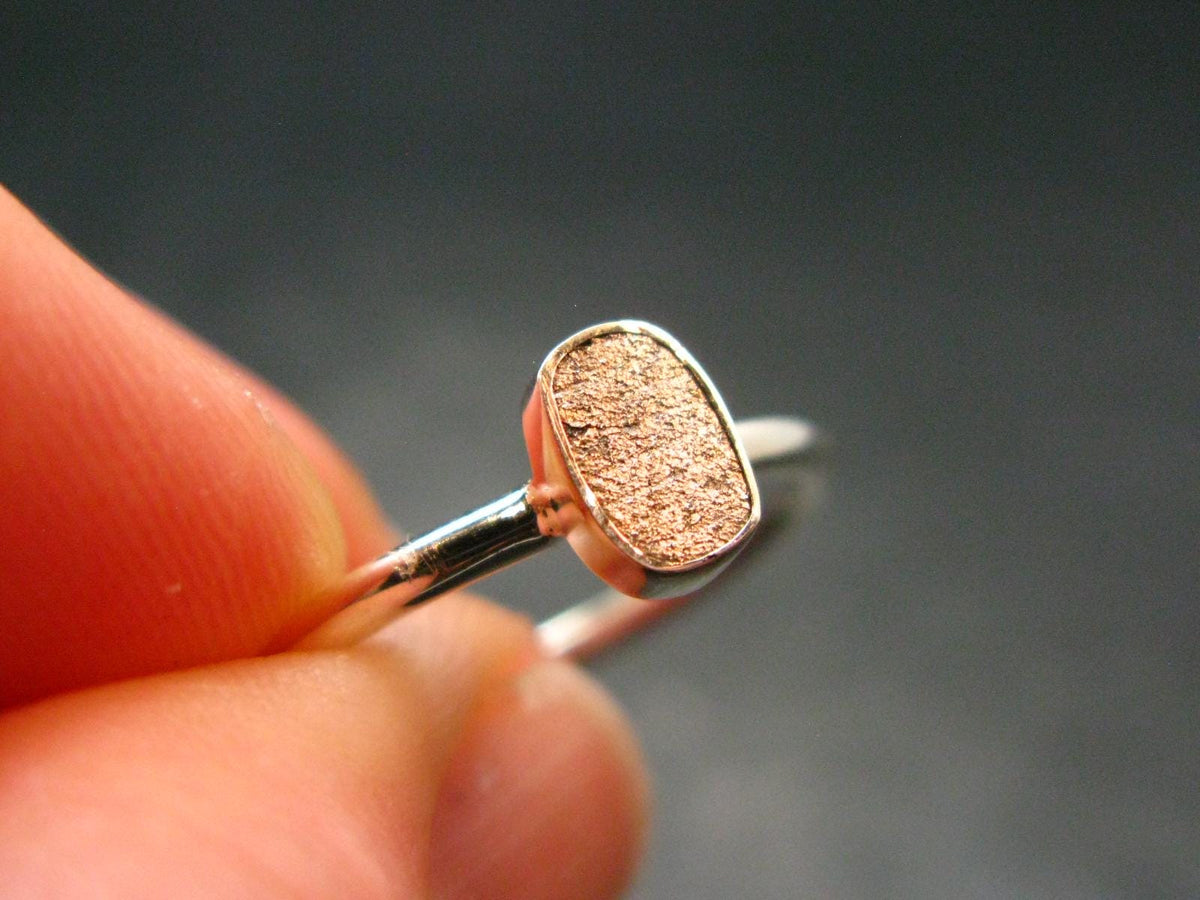 Muonionalusta Meteorite Sterling Silver Ring from Sweden - 1.52 Grams - Size 7
