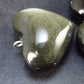 Lot of 3 Heart Shape Silver Sheen Obsidian Pendant| from Mexico