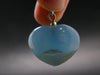 Lemurian Aquatine Blue Calcite Silver Heart Pendant from Argentina - 1.2" - 13.35 Grams