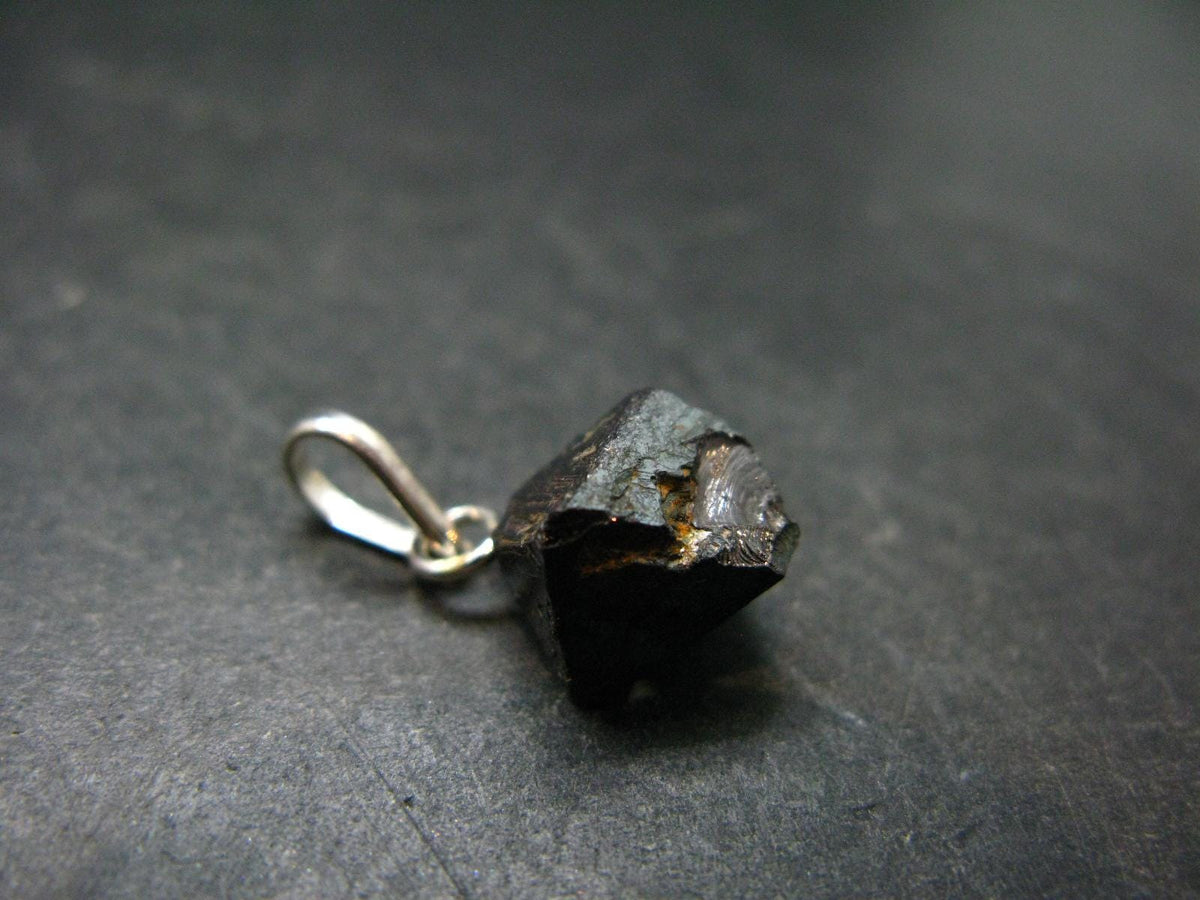 Magnetite Crystal Silver Pendant From Bolivia - 0.9" - 2.94 Grams