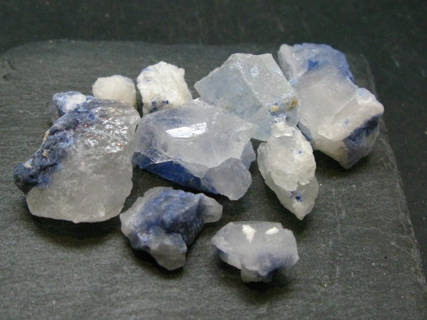 Lot of 10 Dumortierite In Quartz Crystals From Brazil - 46.78 Grams