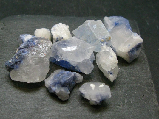 Lot of 10 Dumortierite In Quartz Crystals From Brazil - 46.78 Grams
