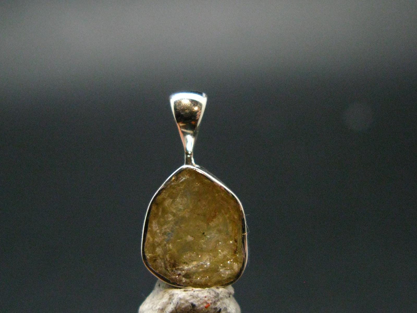 Rhodizite Rhodozite Crystal Silver Pendant from Madagascar - 0.6" - 1.0 Grams