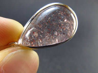 Lepidocrocite in Quartz Sterling Silver Pendant - 1.2" - 3.94 Grams