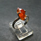 Fire Red Zincite Zinkite 925 Silver Ring from Poland - Size 5 - 2.66 Grams