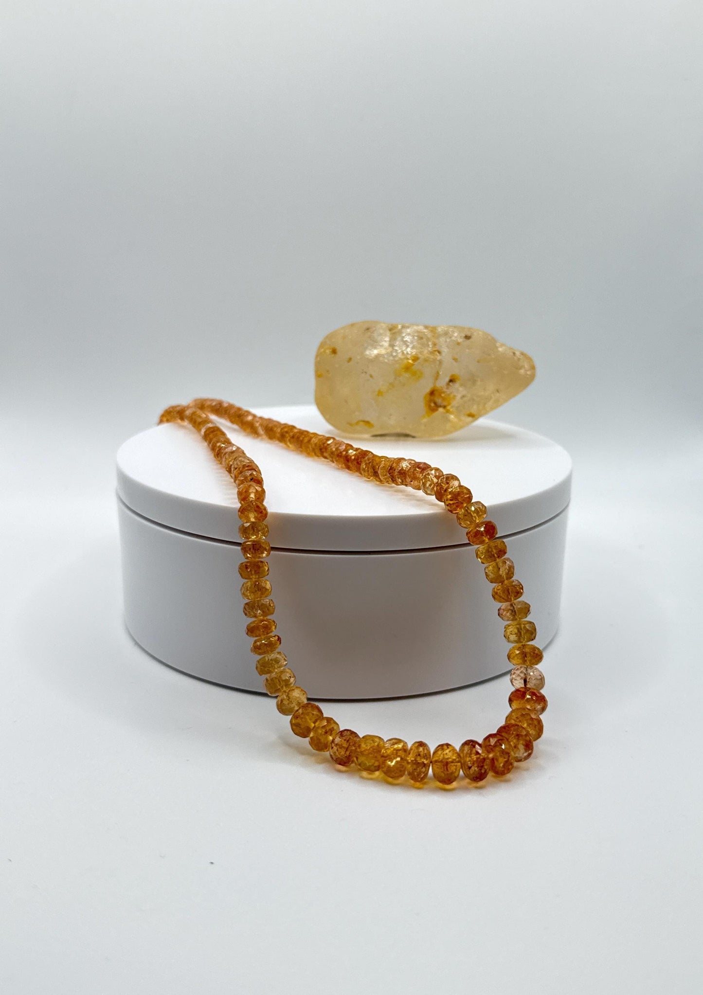Imperial Topaz Necklace – Natural Faceted Gemstone Strand - 36 Grams