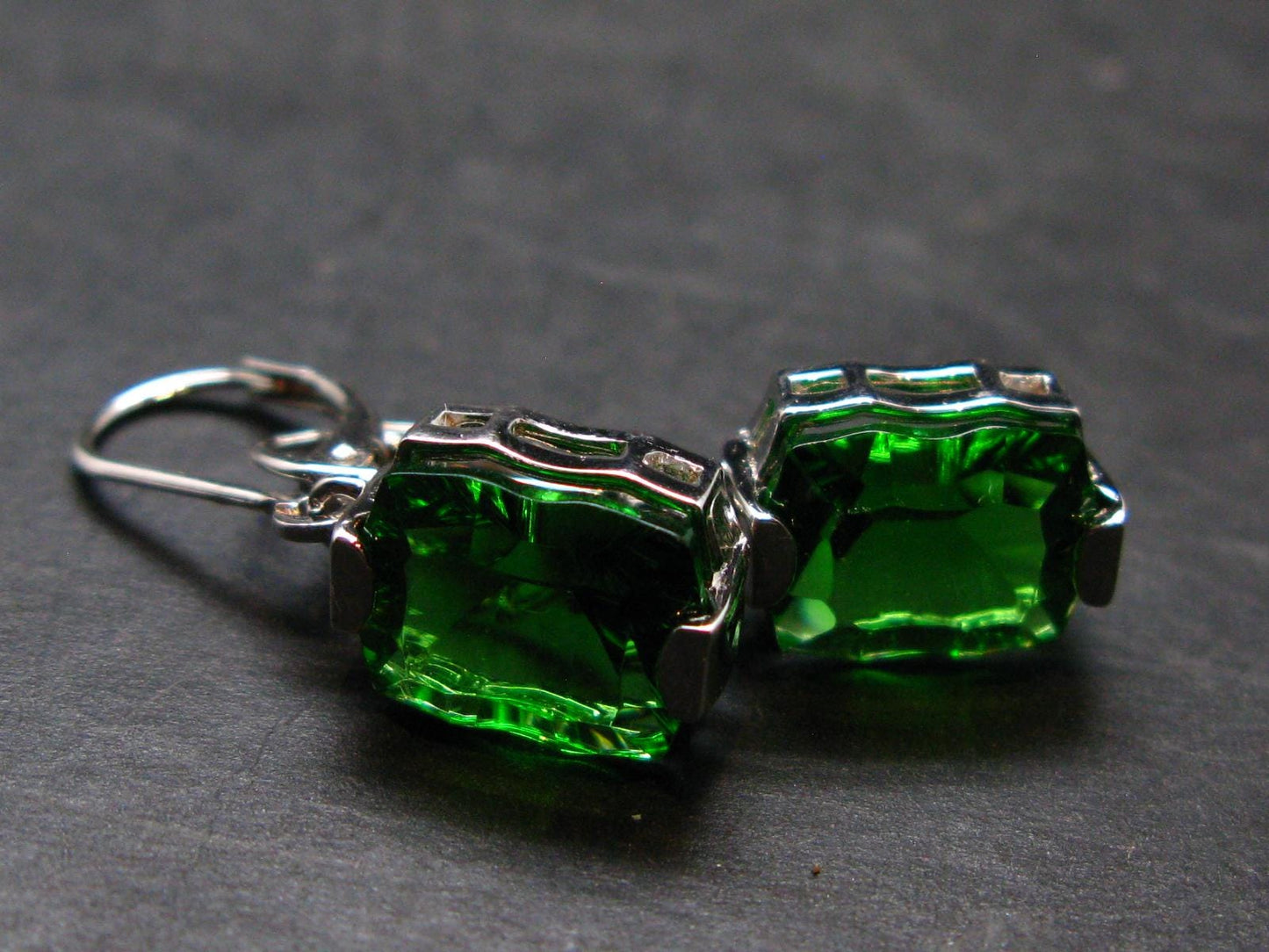 Helenite Gaia Stone Gem Sterling Silver Earrings From Washington - 4.5 Carats