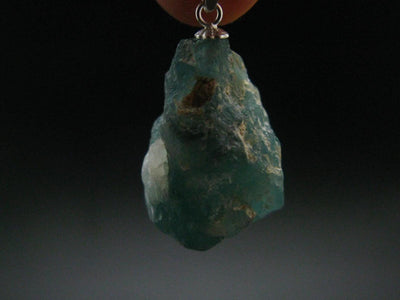 Extremely Rare Rough Grandidierite Silver Pendant From Madagascar - 1.4" - 6.14 Grams