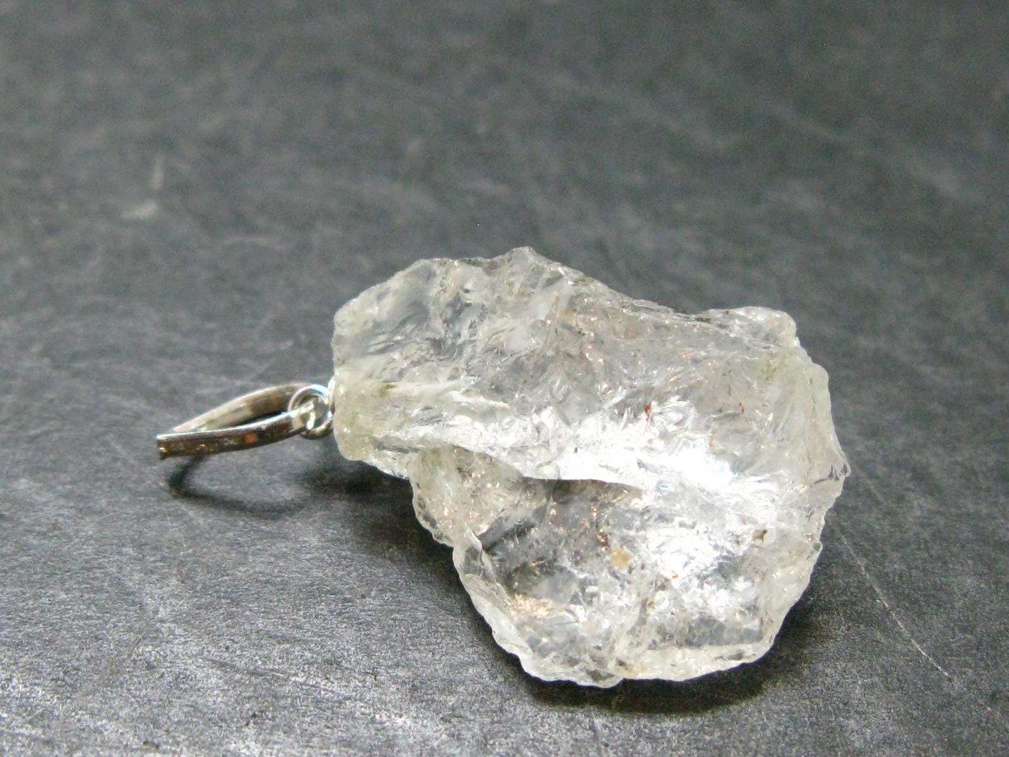 Goshenite Beryl Crystal 925 Silver Pendant From Brazil - 1.1" - 4.0 Grams