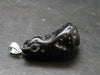 Tibetan Black Tektite Silver Pendant From Tibet - 1.1" - 3.20 Grams