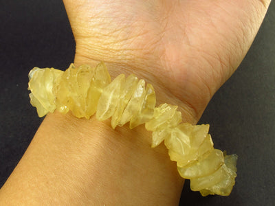 Gem Raw Libyan Desert Glass Tektite Bracelet from Libya - 7" - 42.2 Grams