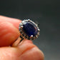 Natural Faceted Dark Blue Sapphire 925 Sterling Silver Ring - 3.08 Grams - Size 7