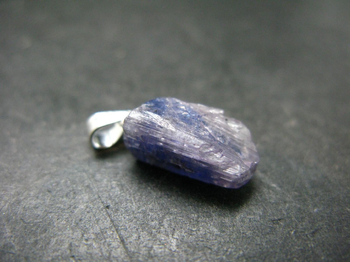 Tanzanite Pendant In Sterling Silver From Tanzania - 0.8" - 1.35 Grams
