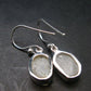 Very Rare White Cryolite 925 Silver Earrings from Greenland - 1.0" - 3.0 Grams
