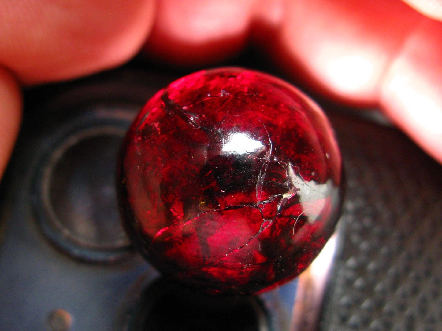 Red Gem Garnet Almandine Sphere Ball From India - 17.82 Grams - 0.8"