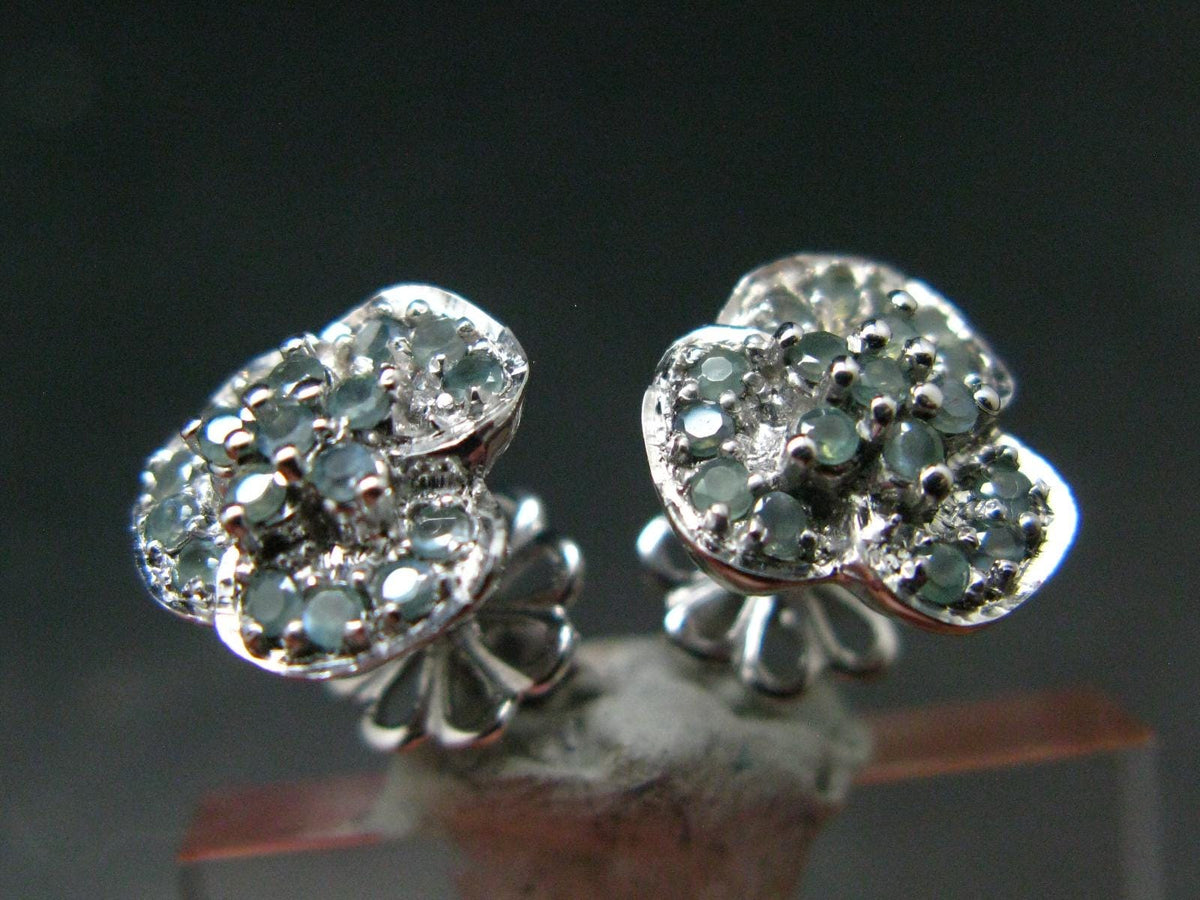 Alexandrite Gem Silver Stud Earrings From Russia - 2.75 Grams