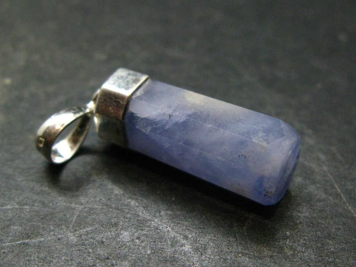 Rare Raw Hackmanite Silver Pendant from Afghanistan - 1.4" - 3.97 Grams