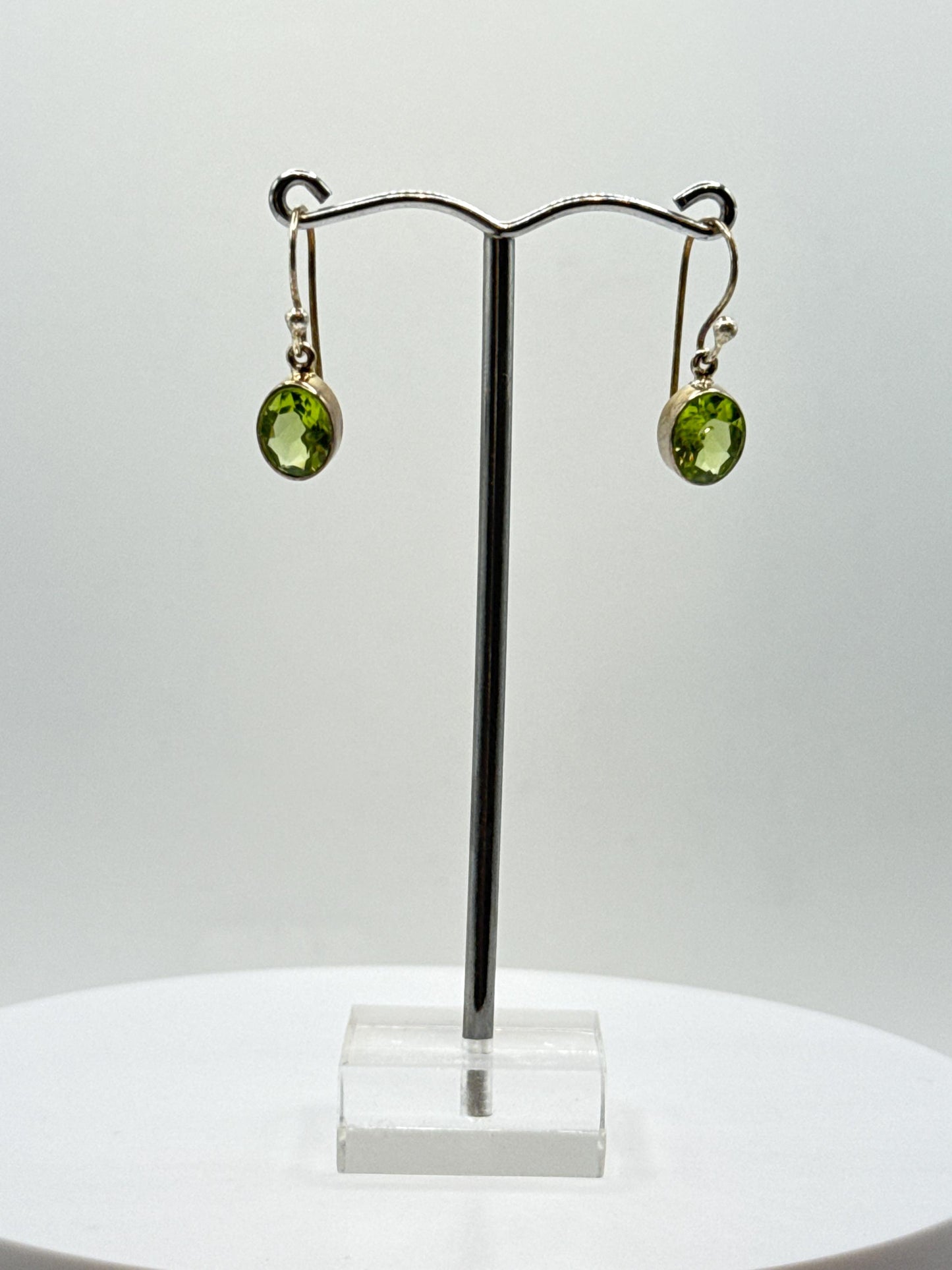 Peridot Sterling Silver Dangle Earrings | August Birthstone