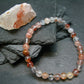Agnitite Hematoid Quartz Genuine Bracelet ~ 7 Inches ~ 6mm Round Beads