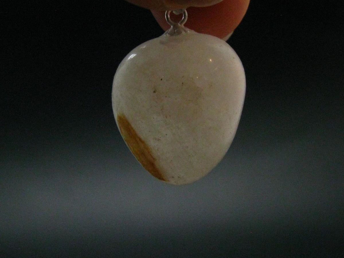 Very Rare White Cryolite 925 Silver Pendant from Greenland - 1.1" - 7.42 Grams