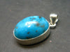 Amazing Large Intense Blue Genuine Turquoise 925 Silver Pendant - 1.3" - 10.18 Grams