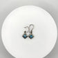 Swiss Blue Topaz Drop Earrings in Geometric Silver Frame - Weight 3.61 Grams