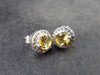 Stone of Success!! Natural Faceted Golden Yellow Citrine Sterling Silver Stud Earrings - 1.61 Grams