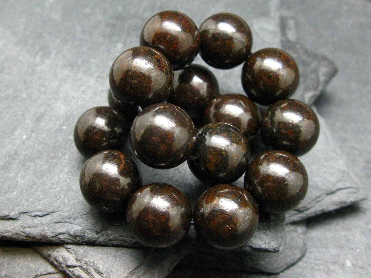 Meteorite Chondrite Genuine Bracelet ~ 7 Inches ~ 14mm Round Beads