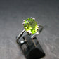 Natural Faceted Peridot Olivine Sterling Silver Ring - 2.72 Grams - Size 9