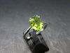 Natural Faceted Peridot Olivine Sterling Silver Ring - 2.72 Grams - Size 9