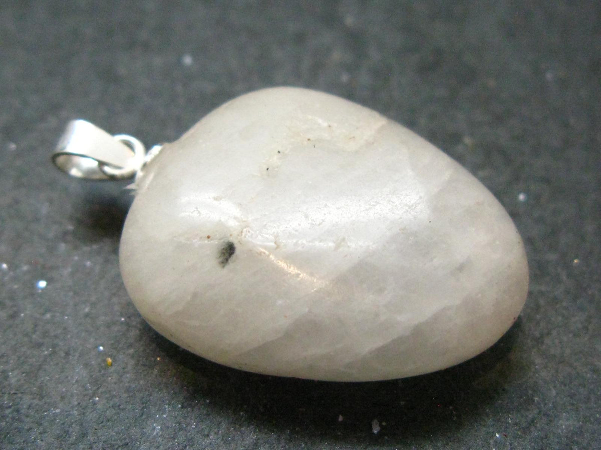 Very Rare White Cryolite 925 Silver Pendant from Greenland - 1.2" - 6.74 Grams