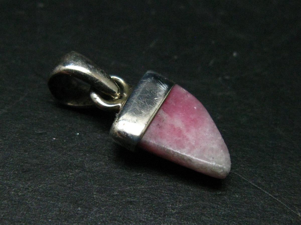 Rare Pink Tugtupite Sterling Silver Pendant From Greenland - 0.9" - 1.49 Grams