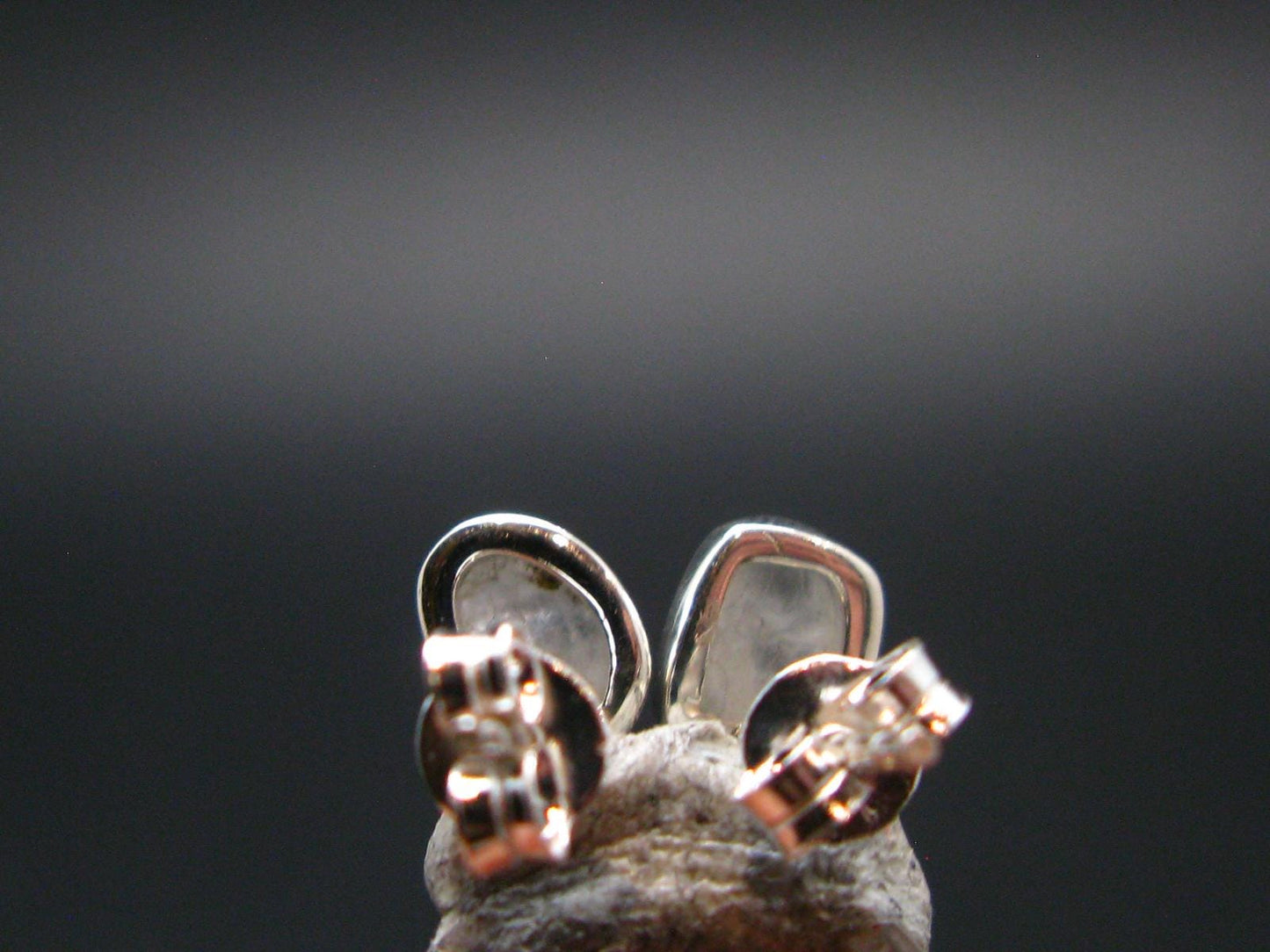 Natrolite Stud Earrings Sterling Silver From Russia - 1.14 Grams