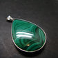 Queen of Green!! Genuine Vivid Vibrant Green Malachite Sterling Silver Pendant - 1.9" - 16.95 Grams