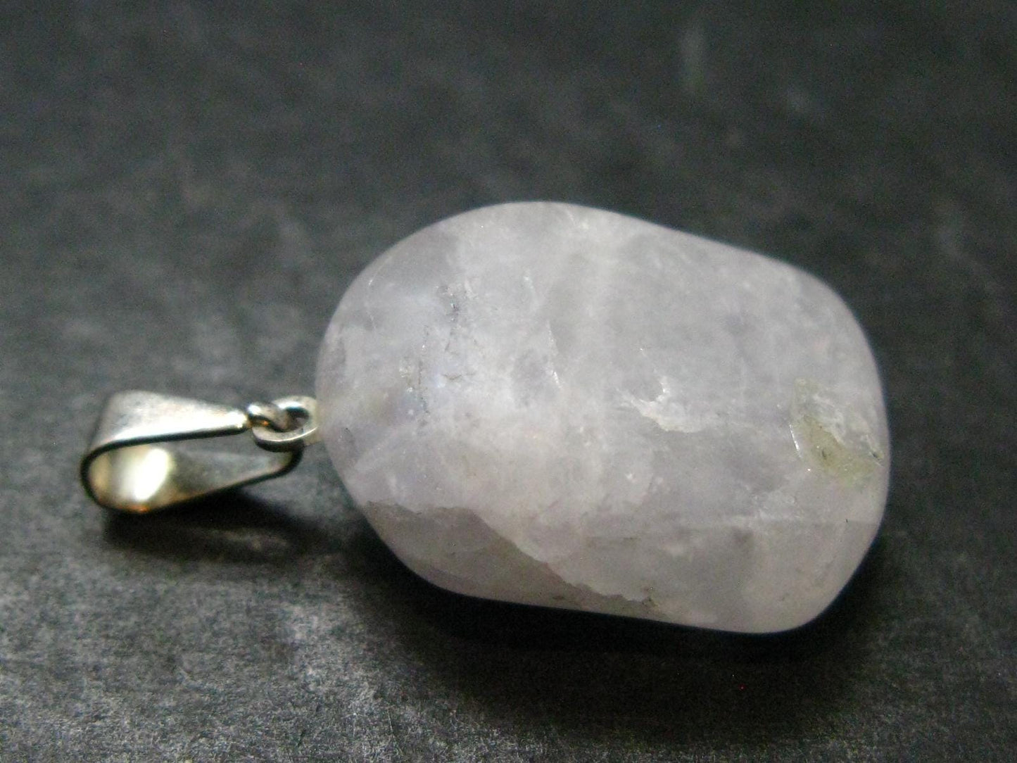 Nice Lilac Amblygonite Crystal Silver Pendant from Brazil - 1.1" - 3.97 Grams