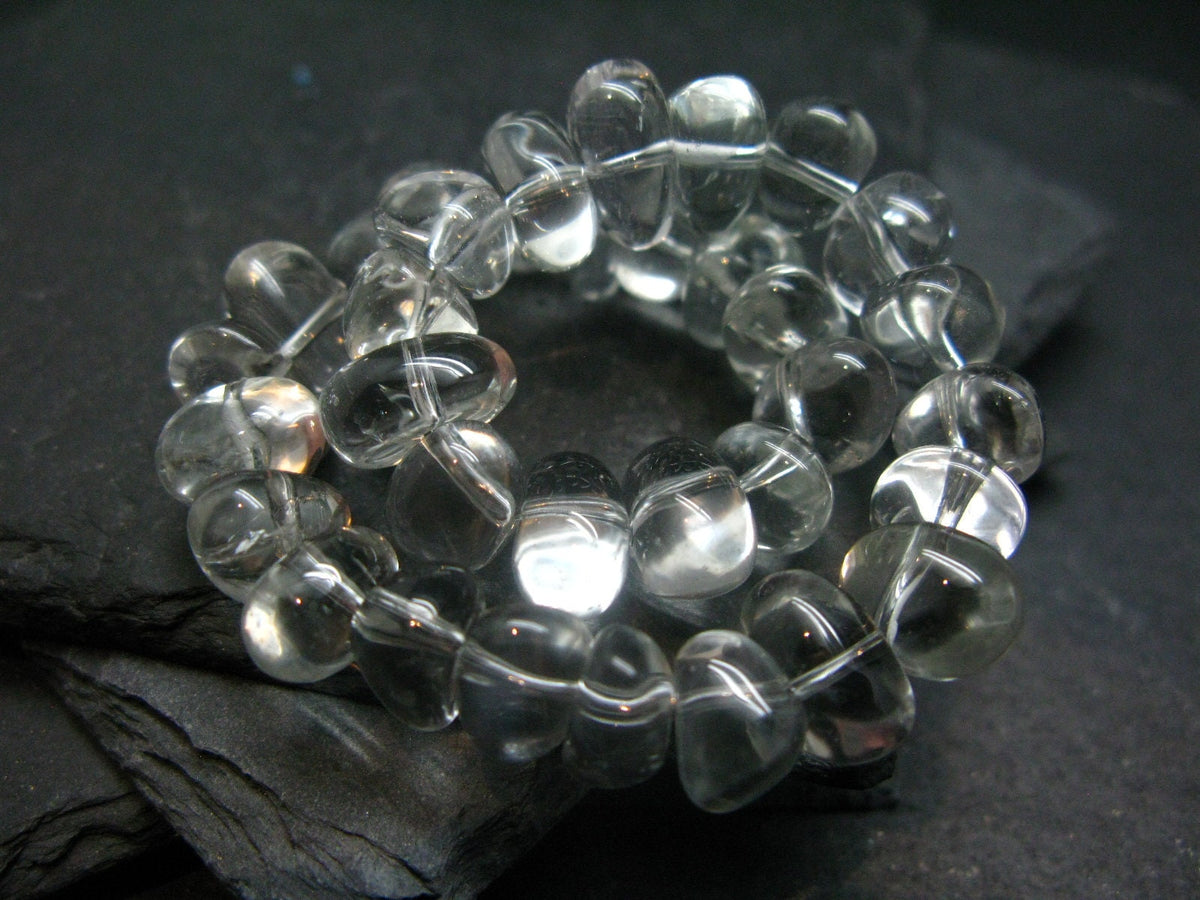 Prasiolite Green Amethyst Genuine Bracelet ~ 7 Inches ~ 12mm Tumbled Beads