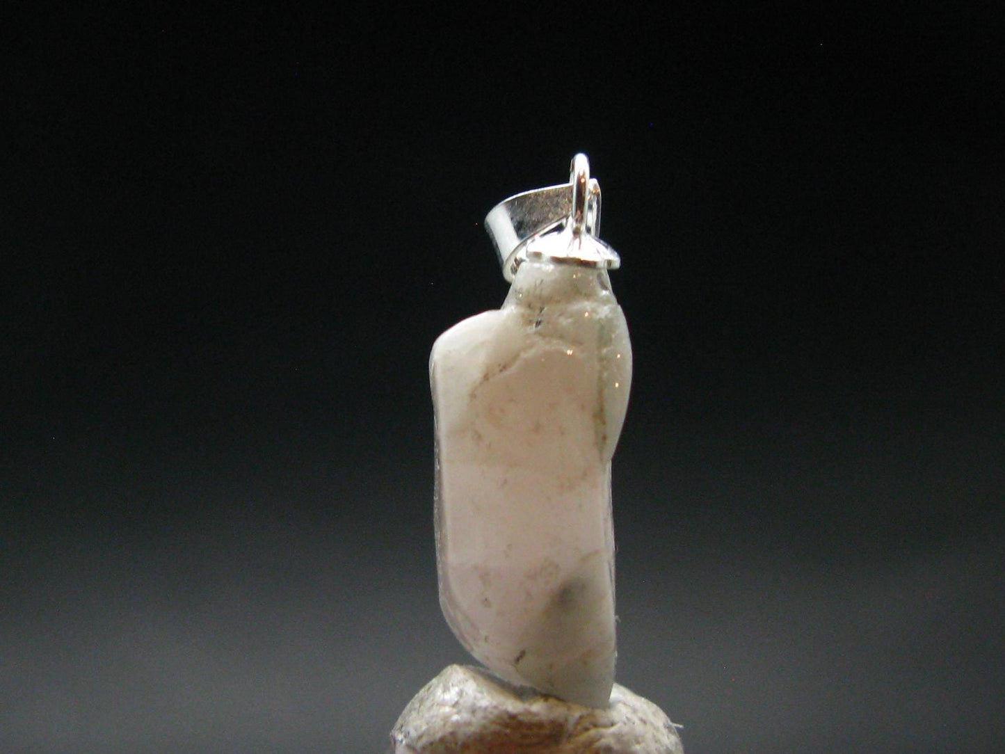 Phenakite Phenacite Tumbled Crystal Silver Pendant From Brazil - 2.53 Grams - 1.0"