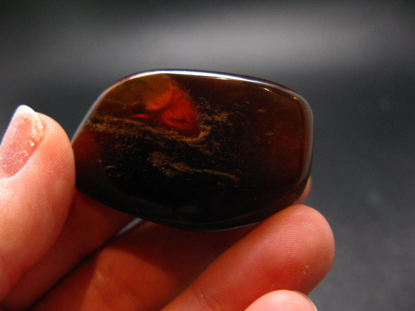 Rare Large Blue Amber Tumbled Piece Fluorescent From Indonesia - 1.7" - 7.69 Grams