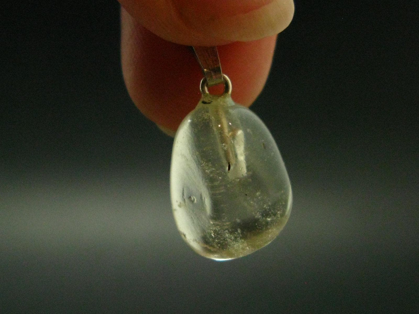Gem Libyan Desert Glass Tektite Pendant Sterling Silver from Libya - 0.9" - 1.7 Grams