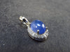 Fantastic Natural Intense Color Cabochon Tanzanite Zoisite Sterling Silver Pendant from Tanzania - 0.7" - 1.35 Grams