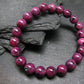 Ruby Genuine Bracelet ~ 7 Inches ~ 8mm Round Beads