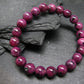 Ruby Genuine Bracelet ~ 7 Inches ~ 8mm Round Beads