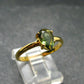 Moldavite Gold Plated Silver Facetted Ring - Size 7.75 - 1.89 Grams