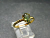 Moldavite Gold Plated Silver Facetted Ring - Size 7.75 - 1.89 Grams