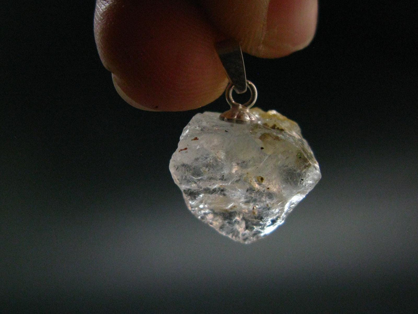 Phenakite Phenacite Crystal Silver Pendant From Russia - 0.8" - 2.22 Grams