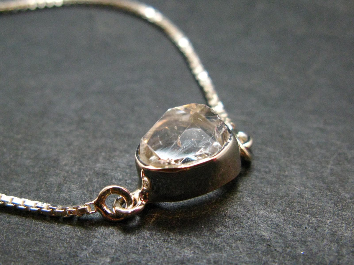 Herkimer Diamond Quartz Silver Bracelet Adjustable Length - 3.09 Grams